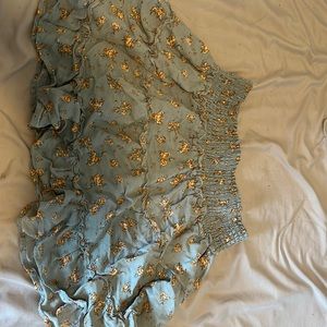 Teal and yellow floral garage skirt size M